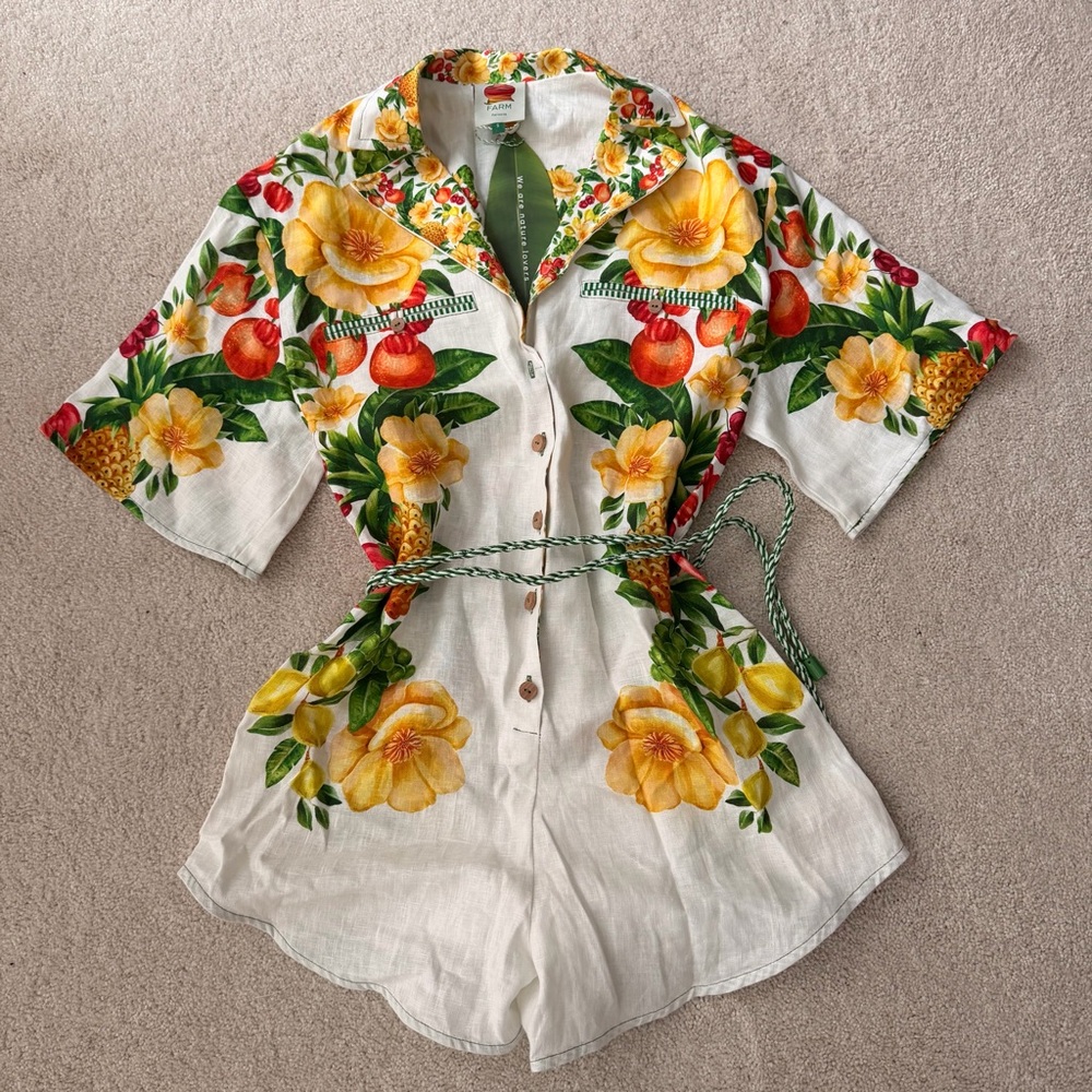 NWT Farm Rio Linen Romper